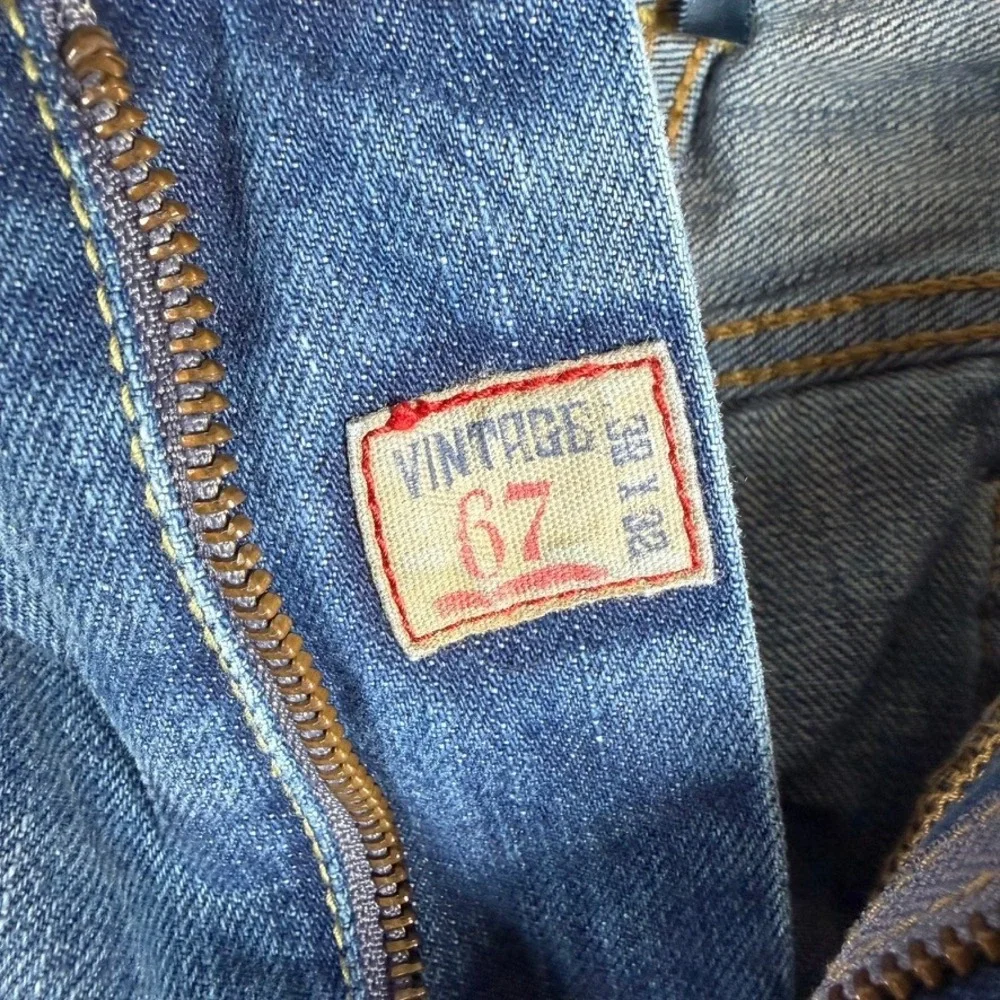 Polo Ralph Lauren Vintage 67 Mens Straight Leg Blue Denim Jeans 32x32 Raw Hem